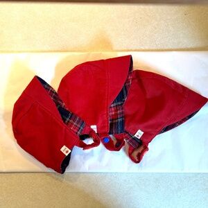 Corduroy Bonnets with Plaid Lining, Various Sizes